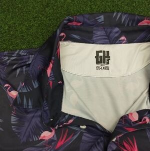 ⛳ Greater Half Flamingo Golf Polo Shirt Size 2XL